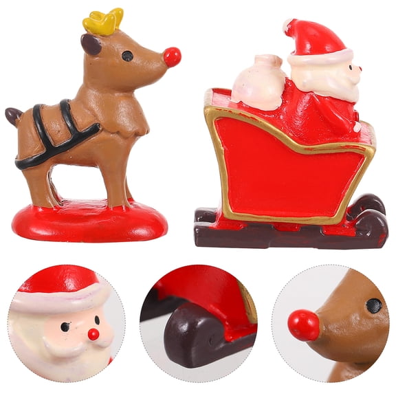 WASHWEPE 2Pcs Red Reindeer Christmas Ornament Elk Shape For Home Xmas Ornament