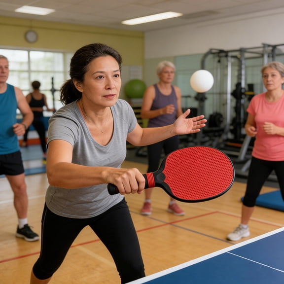 WASHWEPE 2Pcs Red Table Tennis Paddle Set for Beginners with Comfortable Grip Plastic Pingpong Rackets for Practice