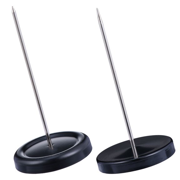 WASHWEPE 2Pcs Restaurant Menu Holder Black Metal Spike with Stable Base for Holding Checks and Bills