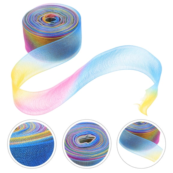 WASHWEPE 2Pcs Sheer Chiffon Transparent Mesh Polyester Ribbon for Holiday Decorations and DIY Crafts 1000X2.5In