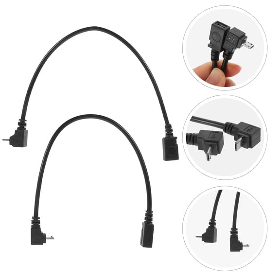 WASHWEPE Right Angle Micro USB Cable 90 Degree Black for Phone Easy Insertion and Durability