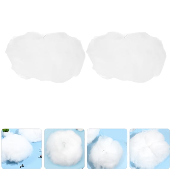 WASHWEPE Realistic White Cotton Cloud Decor for Festive Ambiance 2Pcs