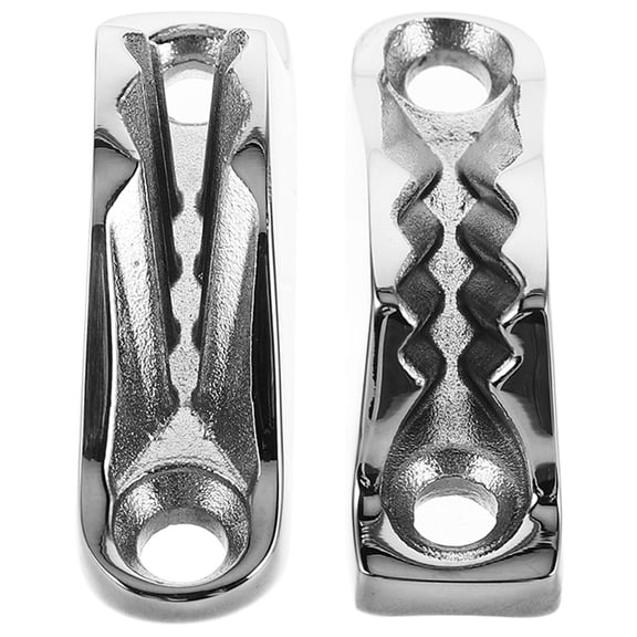 WASHWEPE Kayak Cleat Clam Cleat Silver Stainless Steel 2pcs for Boating Enthusiasts