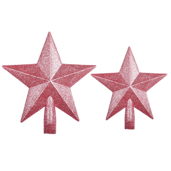 WASHWEPE Star Ornament Glittering Tree Decoration Plastic 2Pack 5.9in and 7.9in
