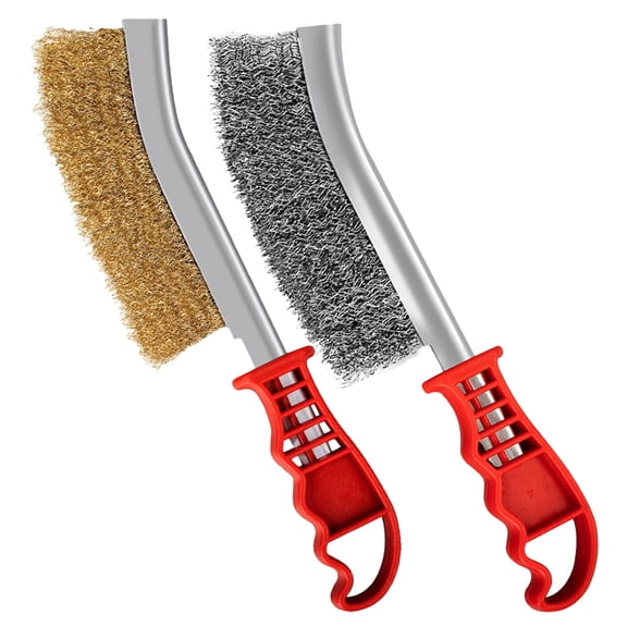 WASHWEPE 2Pcs Heavy Duty Cleaning Wire Brushes for Rust Removal with Stainless Steel Construction
