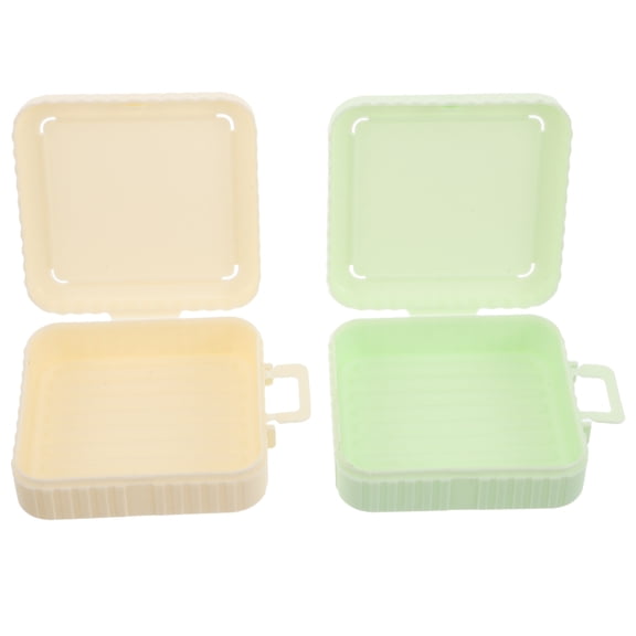 WASHWEPE 2Pcs Travel Powder Puff Storage Box Square Design Large Capacity Makeup Sponge Organizer