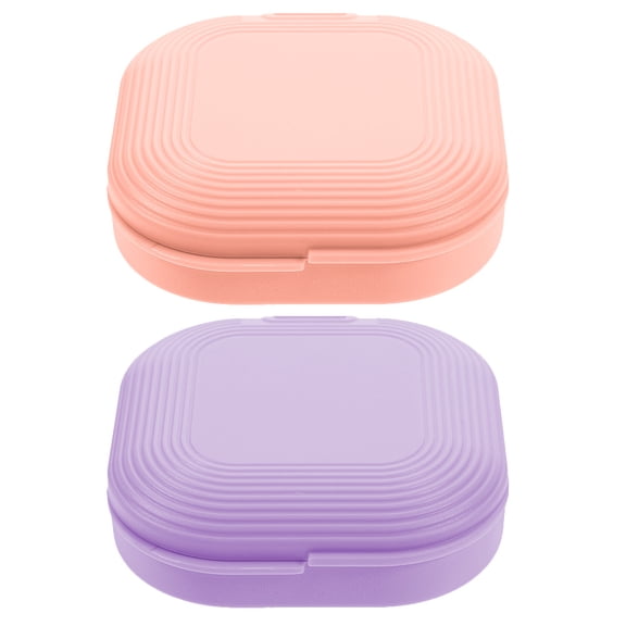 WASHWEPE 2Pcs Travel Retainer Case Breathable Retainer Box Portable Denture Case Colored Retainer Case
