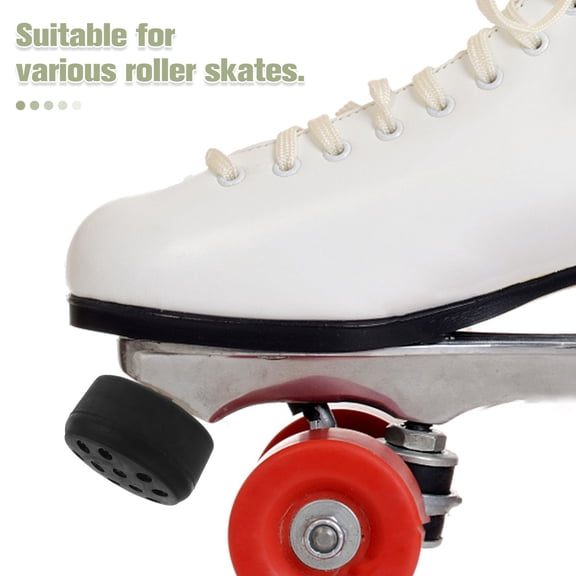 WASHWEPE Adjustable Roller Skate Brakes Black Rubber and Aluminum for Smooth Stopping 2Pcs