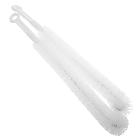 WASHWEPE 2Pcs White Heavy Duty Bottle and Straw Cleaning Brush Set for Kitchen and Household Use
