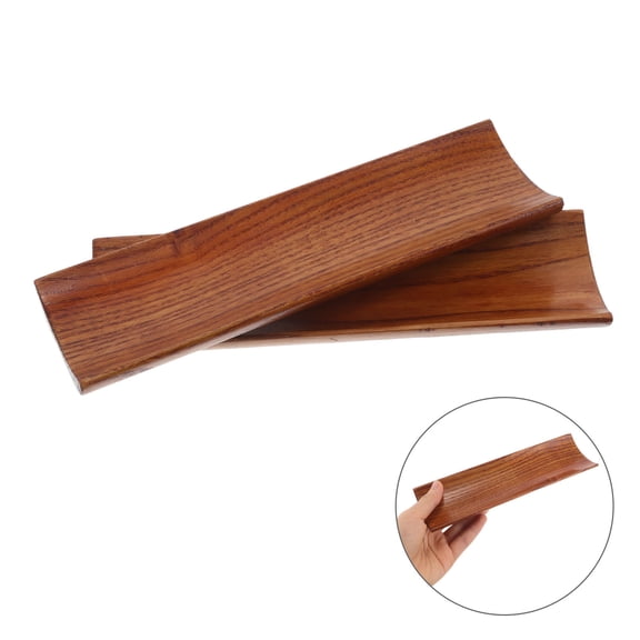 WASHWEPE 2Pcs Wood Rectangular Serving Tray Light Brown Rustic Wood Charm for Sushi Fruit and Snacks