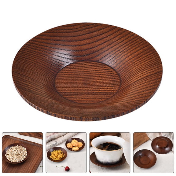 WASHWEPE Sauce Dish Wooden Dipping Bowls Light Brown 2Pcs Condiment Serving Wood