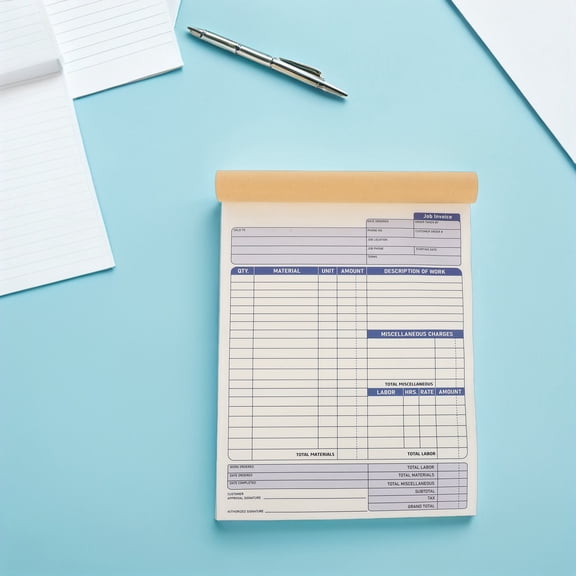 WASHWEPE 2Pcs Carbonless Work Invoice Pad for Small Business Efficient Office Record Keeping