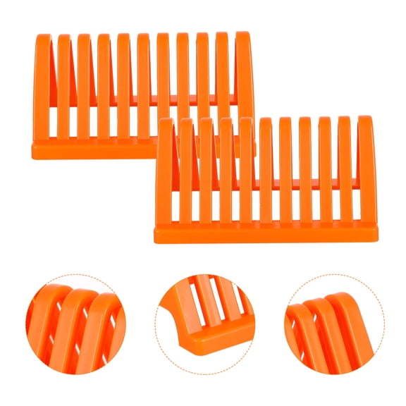 WASHWEPE 2Set Glass Slide Drying Stands Orange 16.50X10.50X9.00Cm PP For Protein Electrophoresis Gel Making
