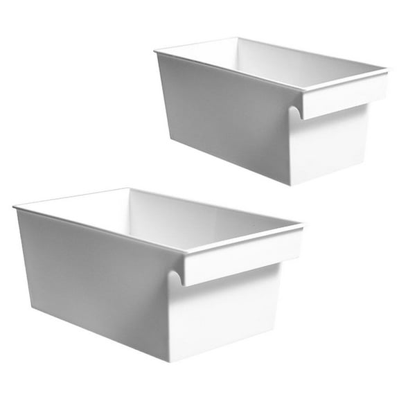 WASHWEPE 2pcs Portable Storage Boxes For Kitchen Organizing S White Marking Containers For Home Office Use