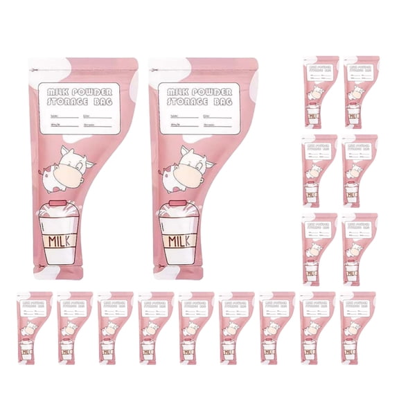 WASHWEPE 30 Pcs Milk Powder Dispenser Pouches Packaging Bag Baby Pink