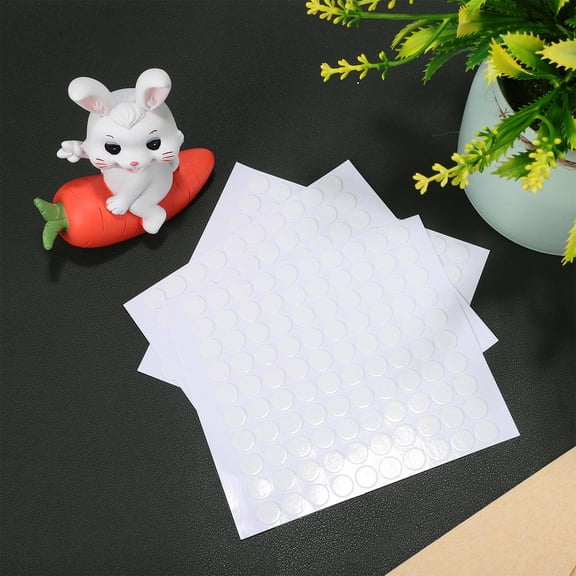 WASHWEPE 300Pcs Clear Adhesive Dot Stickers Transparent Round Double Sided Waterproof Dots for Crafts