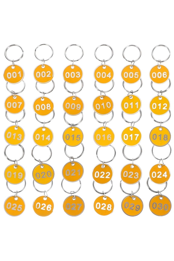 30Pcs Metal Number Tags for Marking Round Numbered Keychain Tags Suitable for Restaurants and General Users