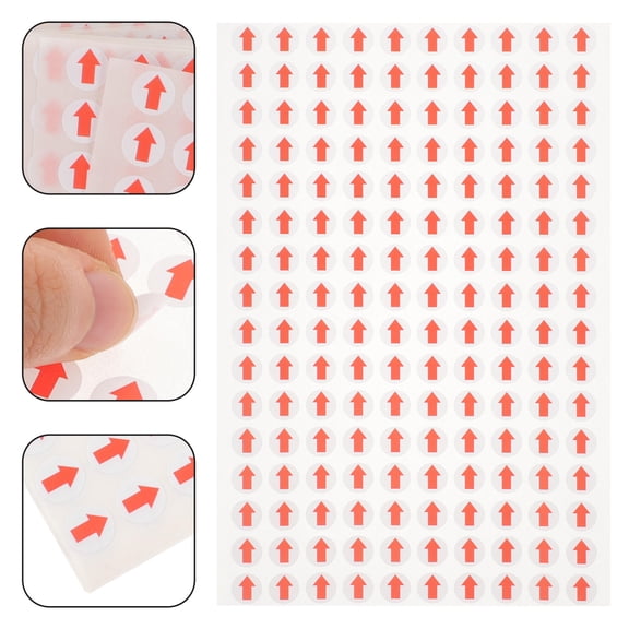 WASHWEPE 3200 Circular Stickers Arrow Marking Arrows For Warehouse Pink Paper 0.39x0.39in