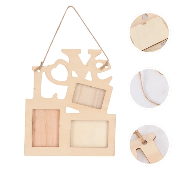 WASHWEPE 3Pack Diy Decoration Wooden Picture Frames For Creative Expression