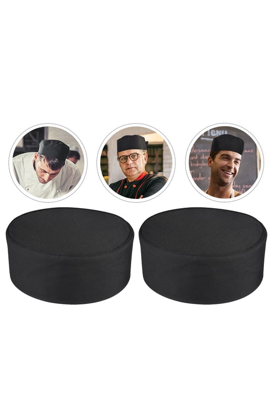 Adjustable Black Chef Cap Breathable Mesh for Kitchen and Catering 3Pcs