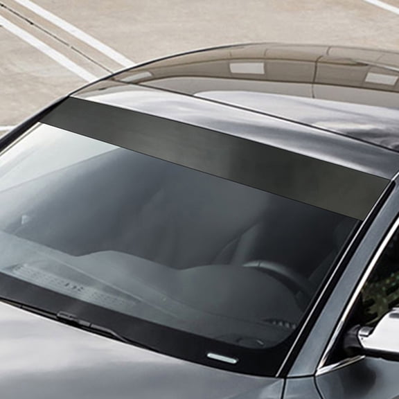 WASHWEPE 3Pcs Black Windshield Banner Car Decal Sticker Sunshade Strip for Stylish Car Interior