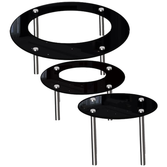 WASHWEPE 3Pcs Cake Display Stand Metal And Acrylic Dessert Display Stand 11.8x7.9x3.9in For Restaurant Window Display