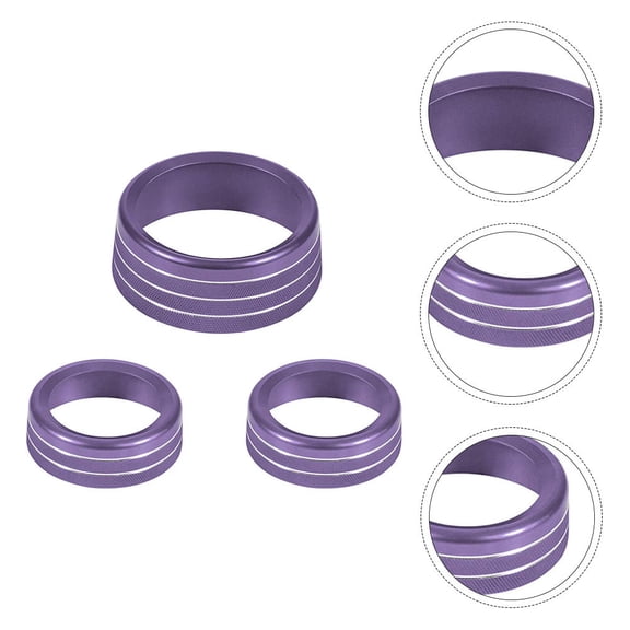 WASHWEPE 3Pcs Car Air Conditioning Knob in 1.73X1.73in with Purple Design