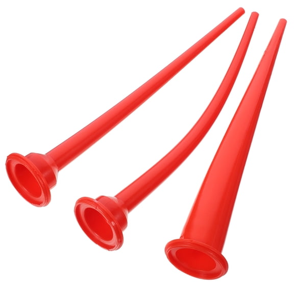 WASHWEPE 3Pcs Caulk Applicator Tips in Red Soft Rubber with Extended Curved and Long Nozzles for Home Use