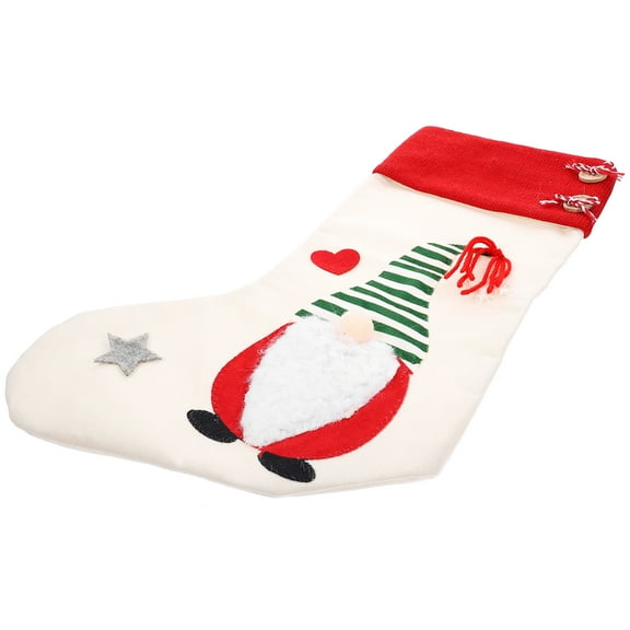 WASHWEPE Unique Holiday Stocking Extra Large Stocking Beige present Filler Christmas Party 3Pcs