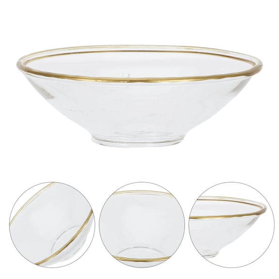 WASHWEPE 3Pcs Glass Bobeches with Plated Gold Rim Candle Drip Protector Cups for Candlesticks Table Decor