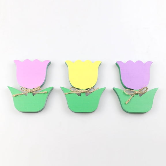WASHWEPE 3Pcs Office Decor Assorted Color Shape Wooden Block for Room Decoration