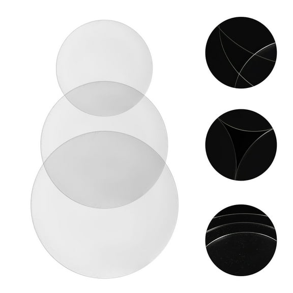 WASHWEPE Reusable Cake Discs Acrylic Transparent 3Pcs 7.9x7.9x0.08In