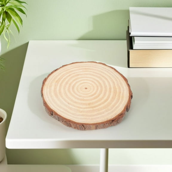 WASHWEPE 3Pcs Wood Slices for Diy Crafts and Decorating with Natural Texture Multi Color