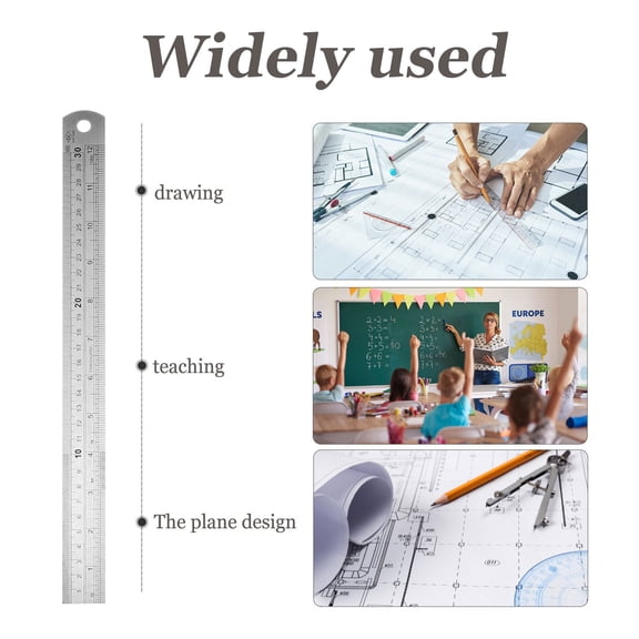 WASHWEPE 3Set Construction Rulers crafted from Stainless Steel for Various Uses
