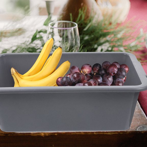 WASHWEPE 3pcs Plastic Rectangular Bus Tub for Beverage and Ice, Pp Lightweight