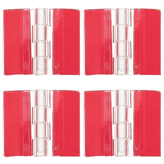 WASHWEPE 4-Pack Red Acrylic Self-Adhesive Hinges for Aquarium Lid Replacement, Crafts, and Home Repair Projects