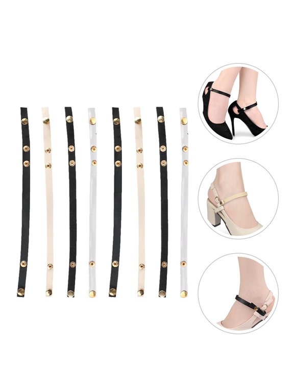 High Heel Shoe Straps, Detachable Snap Button, Assorted Colors, PVC and Alloy, 4Pairs