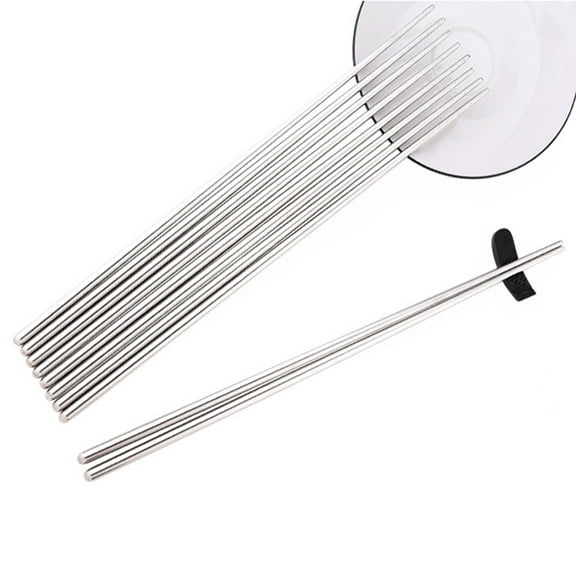 WASHWEPE 4 Pcs Stainless Steel Metal Chopsticks For Cooking And Frying 14Inch Safe And