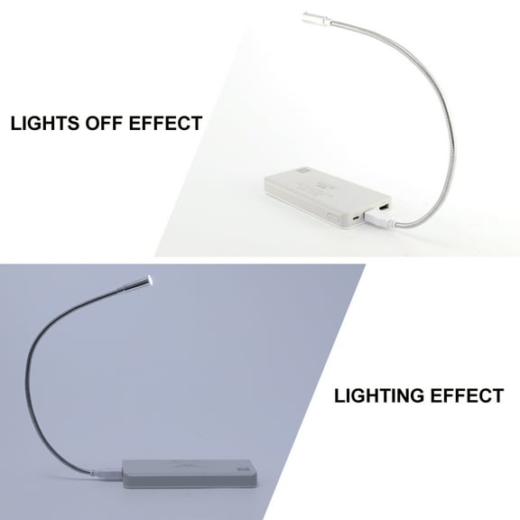 WASHWEPE 4 Pieces Light For Computer Portable Desk Lamp Silver Metal For Friends