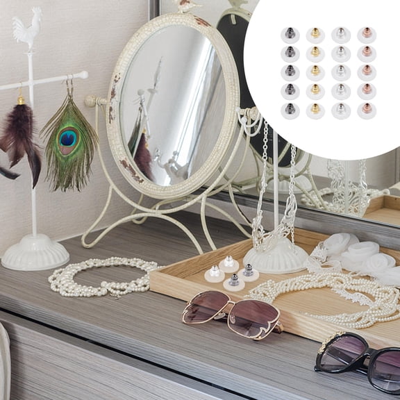WASHWEPE 400Pcs Earring Backs for Beginners in Silver with Simple Design