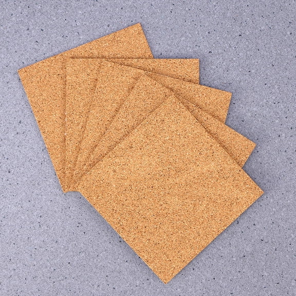WASHWEPE 40Pcs Cork Pads Light Brown Self-Adhesive Natural Wood Coasters with Writeable Surface