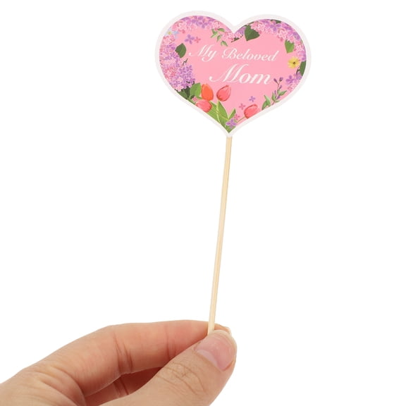 WASHWEPE Cake Decor Topper Pink 48Pcs 2.2x1.8in