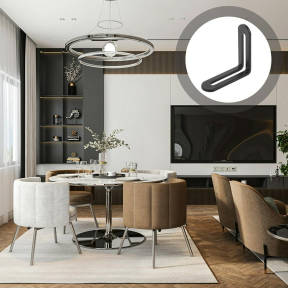 WASHWEPE 4Pcs Adjustable Wall Brace for Cabinet Installation L-Shape Metal Bracket Black Stainless Steel