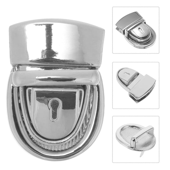 WASHWEPE Purses Clutch Handle Lock Purse Push Locks Zinc Alloy 4Pcs Silver