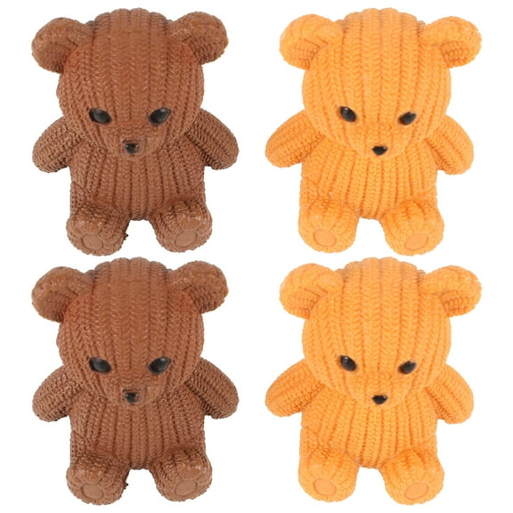 WASHWEPE 4Pcs Bear Decorations Mini Figurine Decor in Mini Bear Shape for Table and Home Ornaments