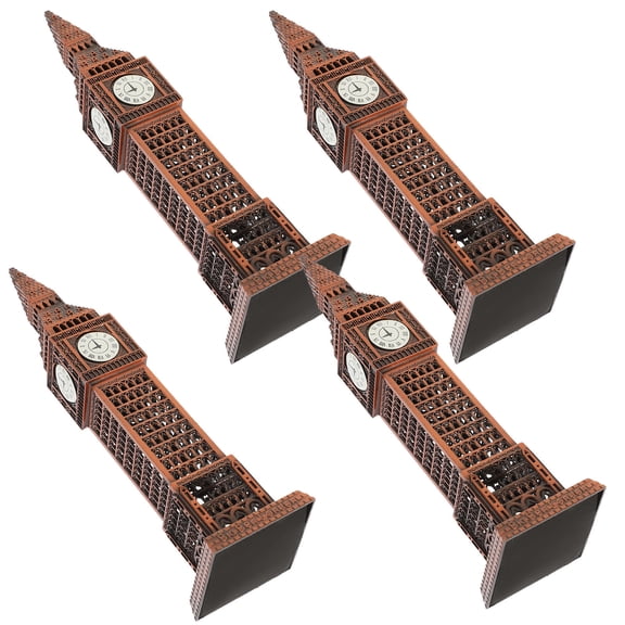 WASHWEPE 4Pcs Big Model for Bookstore Decor Red Antique Copper 11.8x1.8x1.8in