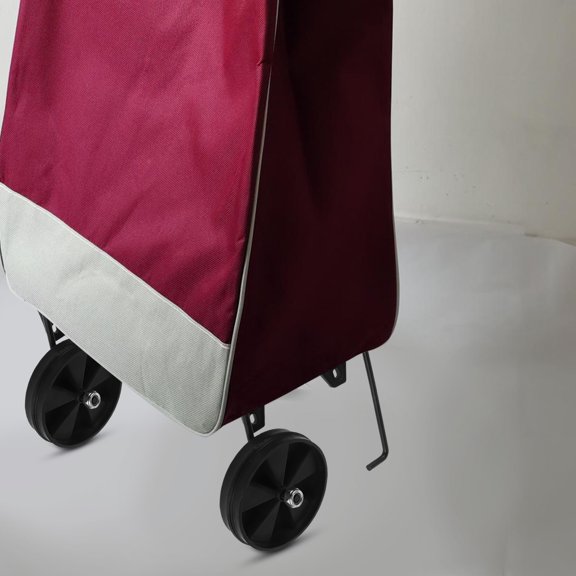 WASHWEPE 4Pcs Black Folding Cart Wheels Replacement Strong Load Capacity for Grocery Transport