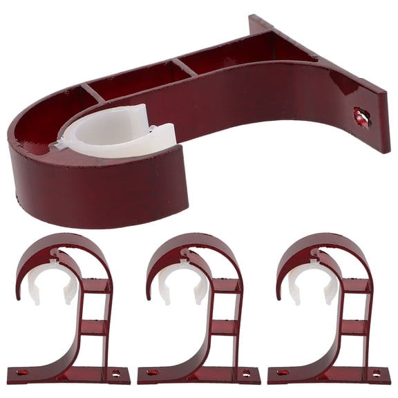 WASHWEPE 4Pcs Ceiling Mount Curtain Rod Brackets Red Aluminium Alloy for Homeowners and Decorators