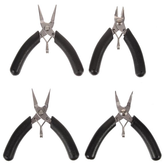 WASHWEPE 4Pcs DIY Handmade Plier Alloy Black Angled Cutter Crafting Jewelry Making Tool for Makers