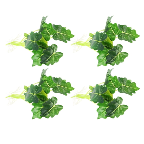 WASHWEPE Faux Indoor Plants Green Silk Cloth 4Pcs